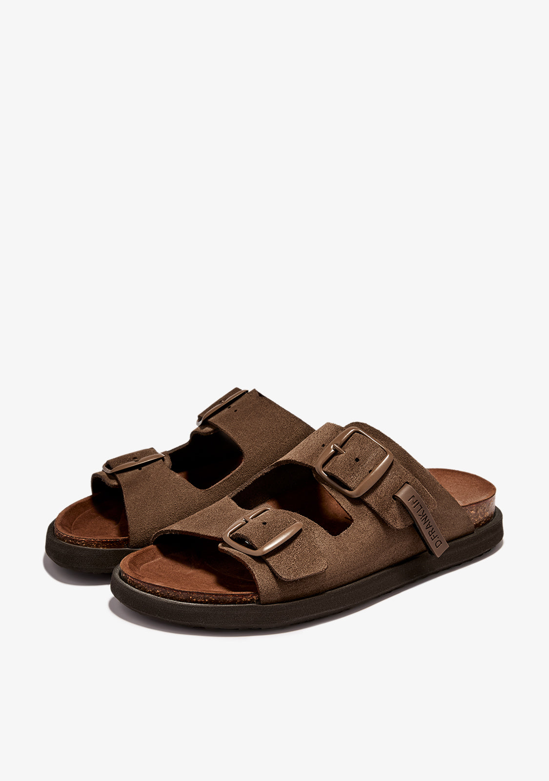 Vibe Sandals Buckle Suede Chocolate