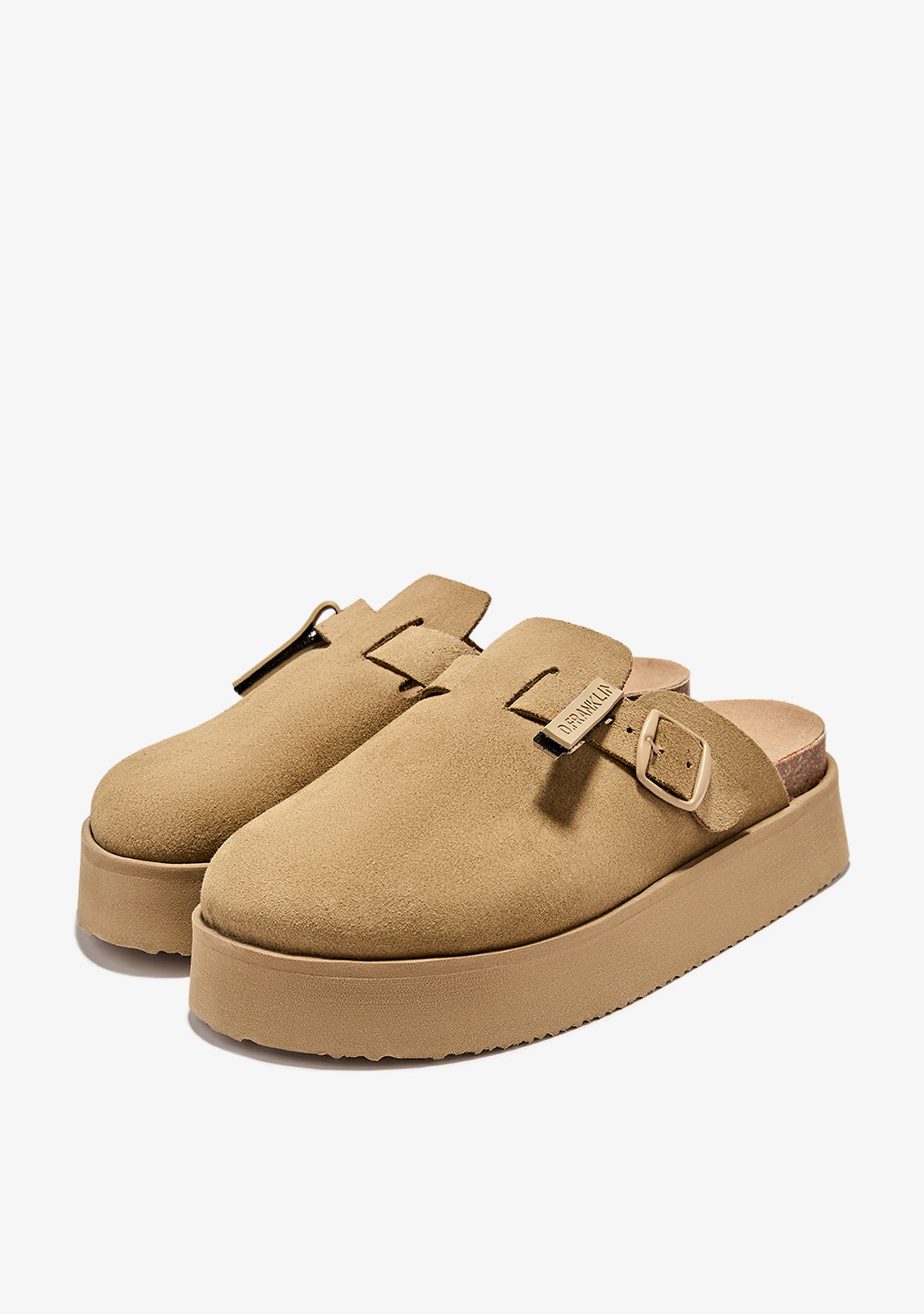 Vibe Sandals Clog Platform Suede Sand