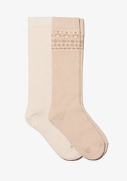 Fair Isle Socks 2 Pack Camel