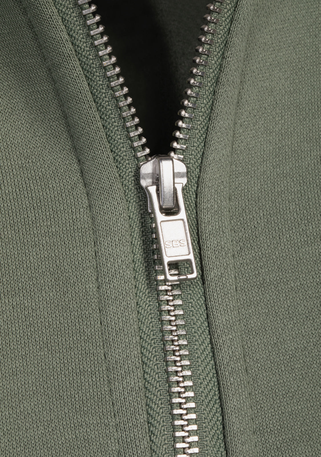 Contrast Collar Army Green Polo Sweatshirt